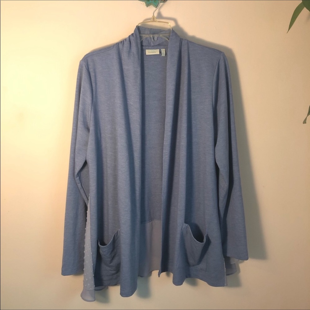 LOGO swiss dot cardigan swester blue medium